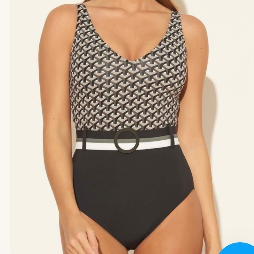 BLEU Rod Beattie Belted Tank One Piece Swimsuit